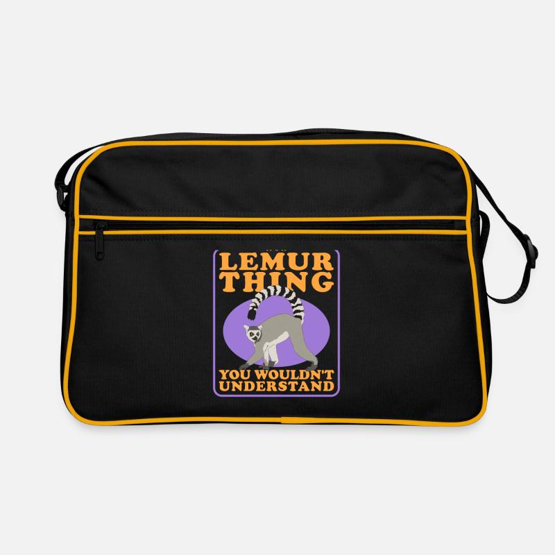 Lemur Katta Lemure Ringelschwanz Lemuren Geschenk Retro Tasche