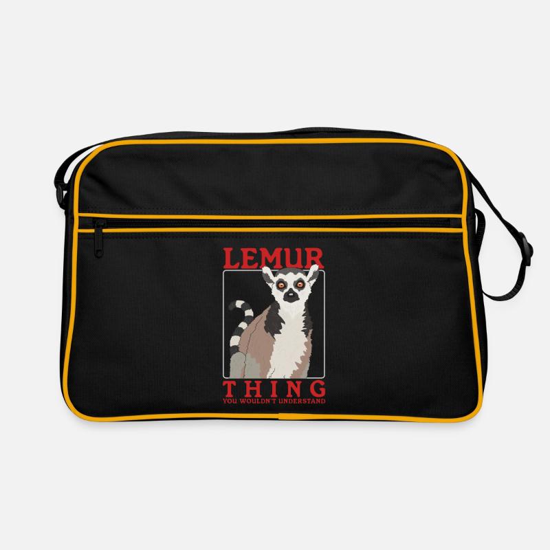Lémurien Ringtail lémuriens Ringtail Ring-tailed Lémurien Lemure cadeau Sac Retro