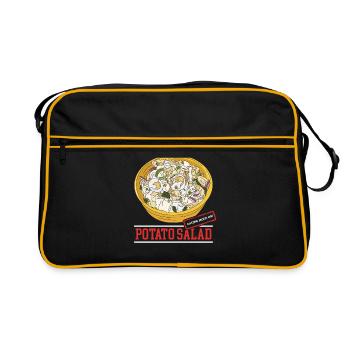 Salade de pommes de terre Härdöpfelsalat Cadeau - Sac Retro - noir/or - Devant