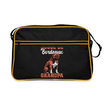 Dogue de Bordeaux Grand-père Bordeaux Mastiff Chien Cadeau - Sac Retro - noir/or - Devant