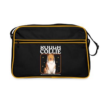 Collie Longhair Collie Dog Collies Gift - Retro Bag - black/gold - Front