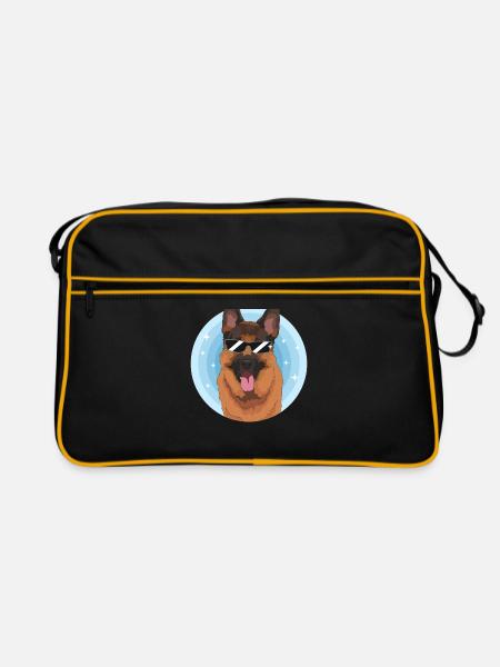 Cadeau Berger Allemand Chien Berger Allemand Cadeau Chien Berger Allemand - Sac Retro - noir/or - Devant