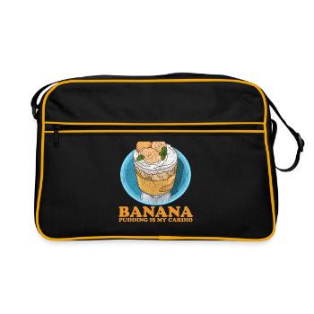 Pudding à la banane Cadeau de pudding à la banane - Sac Retro - noir/or - Devant