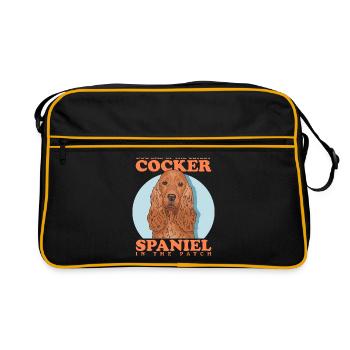 Cocker Spaniel Dad Cocker Spaniel Gift - Retro Bag - black/gold - Front