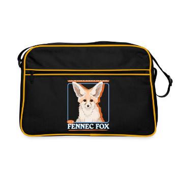 Renard Fennec | Cadeaux mignons de renards du désert - Sac Retro - noir/or - Devant