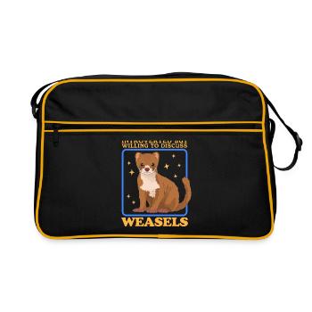 Weasel Mouse Weasel Dwarf Weasel Gift - Retro Bag - black/gold - Front