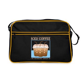 Iced Coffee Iced Coffee Coffee Lover Gift - Retro Bag - black/gold - Front