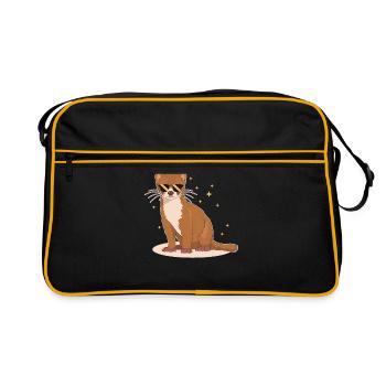 Weasel Mouse Weasel Hermännchen Gift - Retro Bag - black/gold - Front