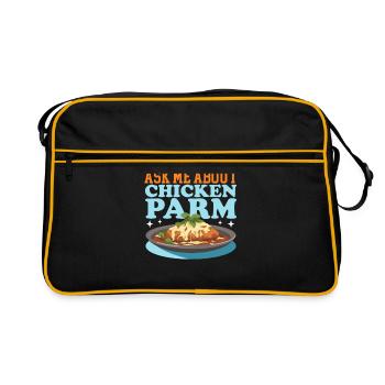 Chicken Parmesan Geschenk - Retro Tasche - Schwarz/Gold - Vorne