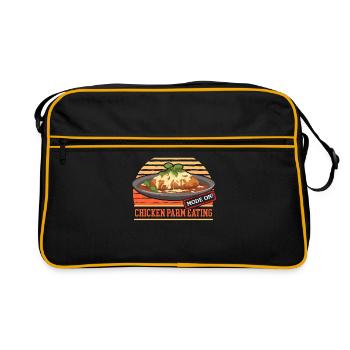 Poulet Parmesan Poulet Parme Cadeau - Sac Retro - noir/or - Devant