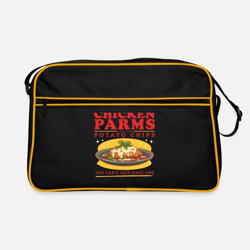Chicken Parmesan Chicken Parm Geschenke - Retro Tasche - Schwarz/Gold