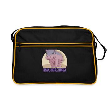 Hippopotamus Baby Hippopotamus Hippopotamus Gift - Retro Bag - black/gold - Front