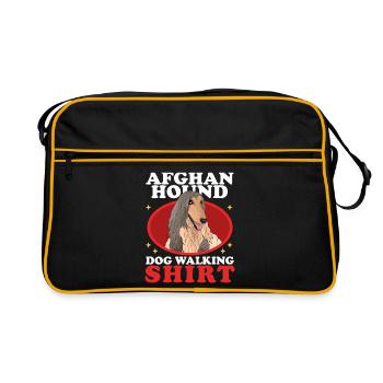 Lévrier afghan chien chien propriétaire cadeau - Sac Retro - noir/or - Devant