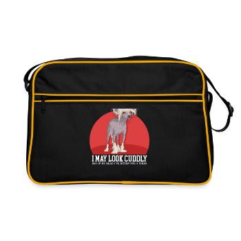 Chinese Crested Dog Chinese Crested Gift - Retro Bag - black/gold - Front