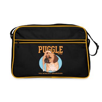 Puggle Dog Owner Dog Owner Gift - Retro Bag - black/gold - Front