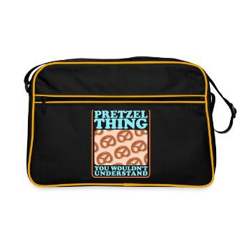 Bretzel Bretzels Cadeau d’amoureux des bretzels - Sac Retro - noir/or - Devant