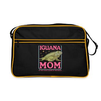 Iguane Maman Reptiles Lézard Iguanes Cadeau - Sac Retro - noir/or - Devant
