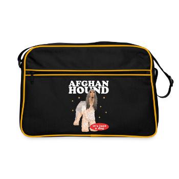 Lévrier afghan chien propriétaire cadeau - Sac Retro - noir/or - Devant