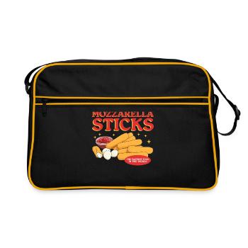 Bâtonnets de mozzarella Cadeau d’amateur de fromage - Sac Retro - noir/or - Devant