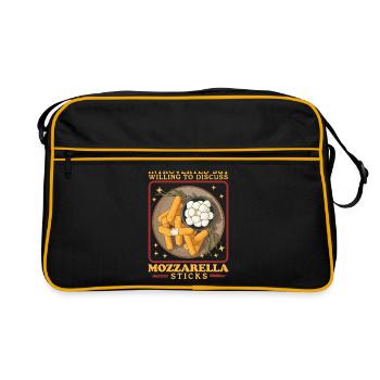 Bâtonnets de mozzarella Cadeau d’amateur de fromage - Sac Retro - noir/or - Devant