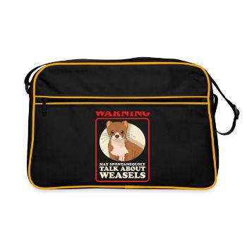Weasel Dwarf Weasel Small Weasel Gift - Retro Bag - black/gold - Front
