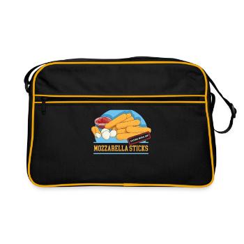 Bâtonnets de mozzarella Cadeau d’amateur de fromage - Sac Retro - noir/or - Devant