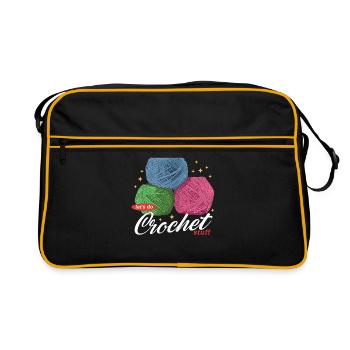 Crochet Crocheter Crocheter Gift - Retro Bag - black/gold - Front