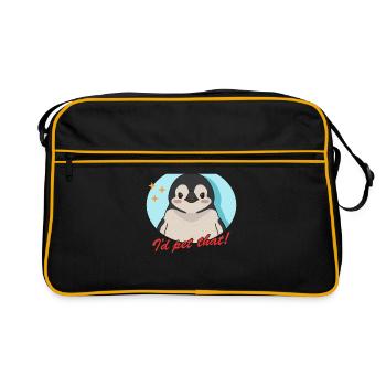 Pingouin Drôle Bébé Pingouins Cadeaux - Sac Retro - noir/or - Devant