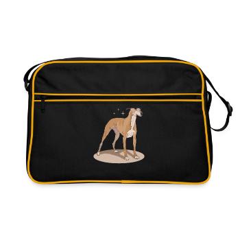 Whippet Cadeaux de lévrier anglais - Sac Retro - noir/or - Devant