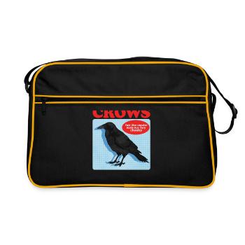 Crows Black Ravens Gift - Retro Bag - black/gold - Front