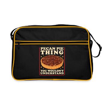 Pecan Pie Cake Pecan Cake Gift - Retro Bag - black/gold - Front