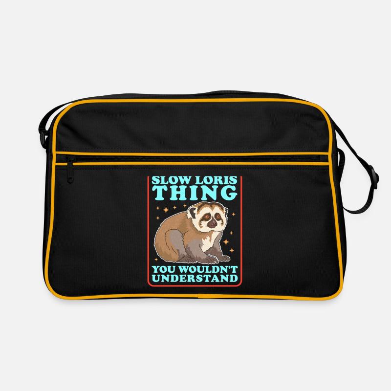 Plumploris lustige Slow Lorises Geschenk Retro Tasche