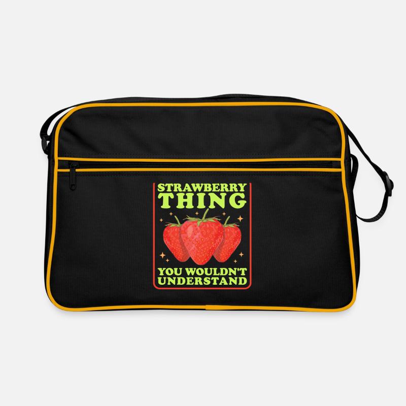 Erdbeeren Erdbeere Strawberry Geschenke Retro Tasche