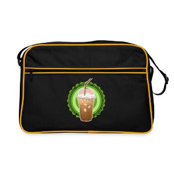 Iced Coffee Iced Coffee Coffee Lover Gifts - Retro Bag - black/gold - Front