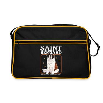 Chiens de Saint-Bernard Cadeau de chien de Saint-Bernard - Sac Retro - noir/or - Devant