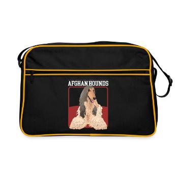 Cadeaux pour les propriétaires de lévriers afghans - Sac Retro - noir/or - Devant