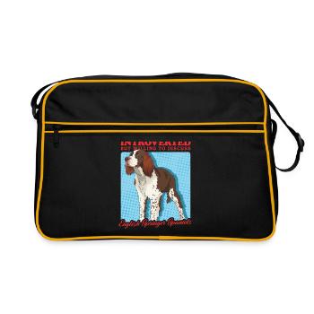 English Springer Spaniel Gift - Retro Bag - black/gold - Front