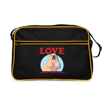 Cocker américain Propriétaire Cadeau - Sac Retro - noir/or - Devant