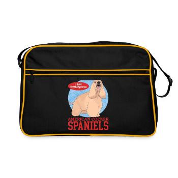 Cocker américain Propriétaire Cadeaux - Sac Retro - noir/or - Devant