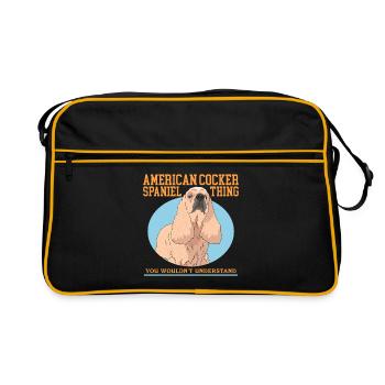Cocker américain Propriétaire Cadeau - Sac Retro - noir/or - Devant