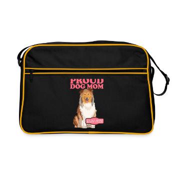 Collie Mom Long Hair Collie Rough Collies Gift - Retro Bag - black/gold - Front