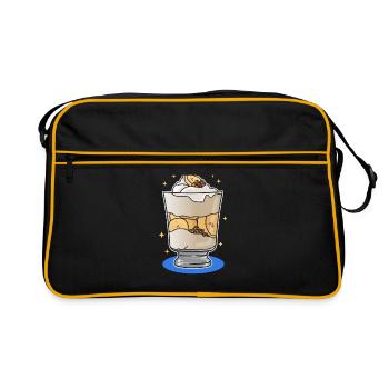Pudding à la banane Cadeaux de pudding à la banane - Sac Retro - noir/or - Devant