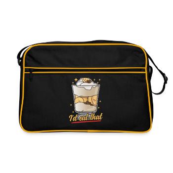 Pudding à la banane Cadeau de pudding à la banane - Sac Retro - noir/or - Devant