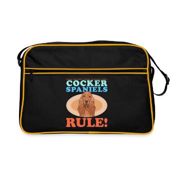 Cocker Spaniel Cocker Spaniel Gift - Retro Bag - black/gold - Front