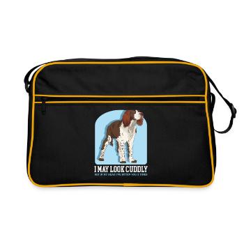 English Springer Spaniel Geschenke - Retro Tasche - Schwarz/Gold - Vorne