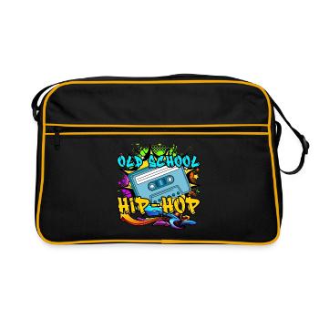 Old School Hip Hop 80s 90s Graffiti cassette - Sac Retro - noir/or - Devant