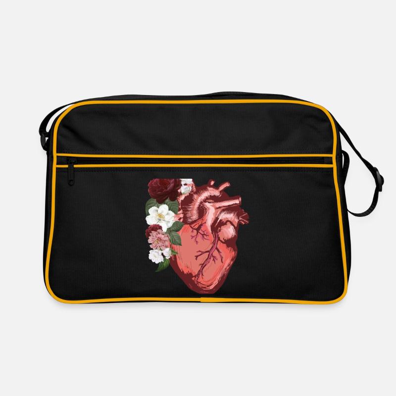 Anatomische Herz Blumen Liebe Frauen Männer Retro Tasche