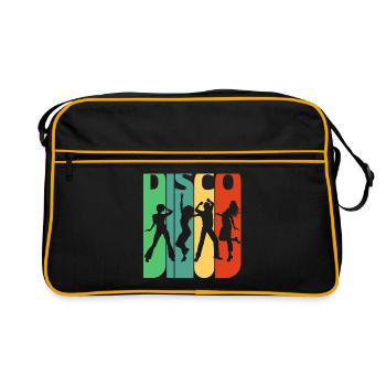 Vintage Retro Disco. Dancing.Birthday, Party Gifts - Retro Bag - black/gold - Front
