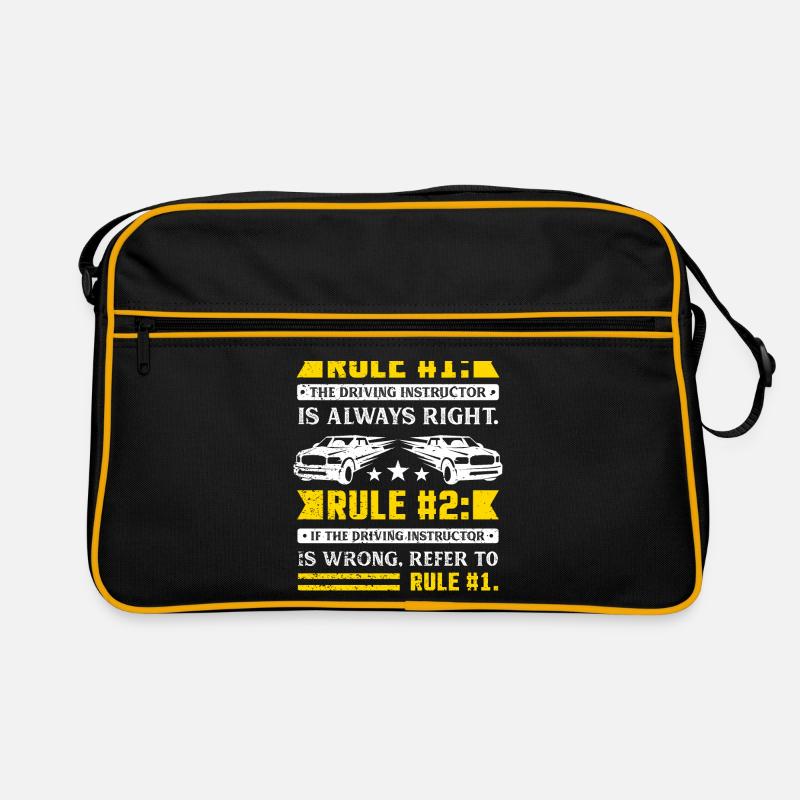 Règles d'instructeur de conduite - Sac Retro - noir/or