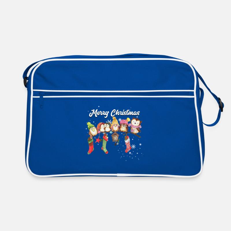 Frohe Weihnachten Eule Retro Tasche